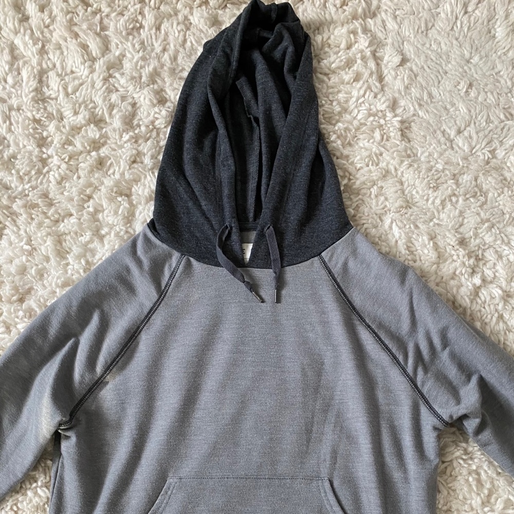 light and dark grey light pull over sweatshirt